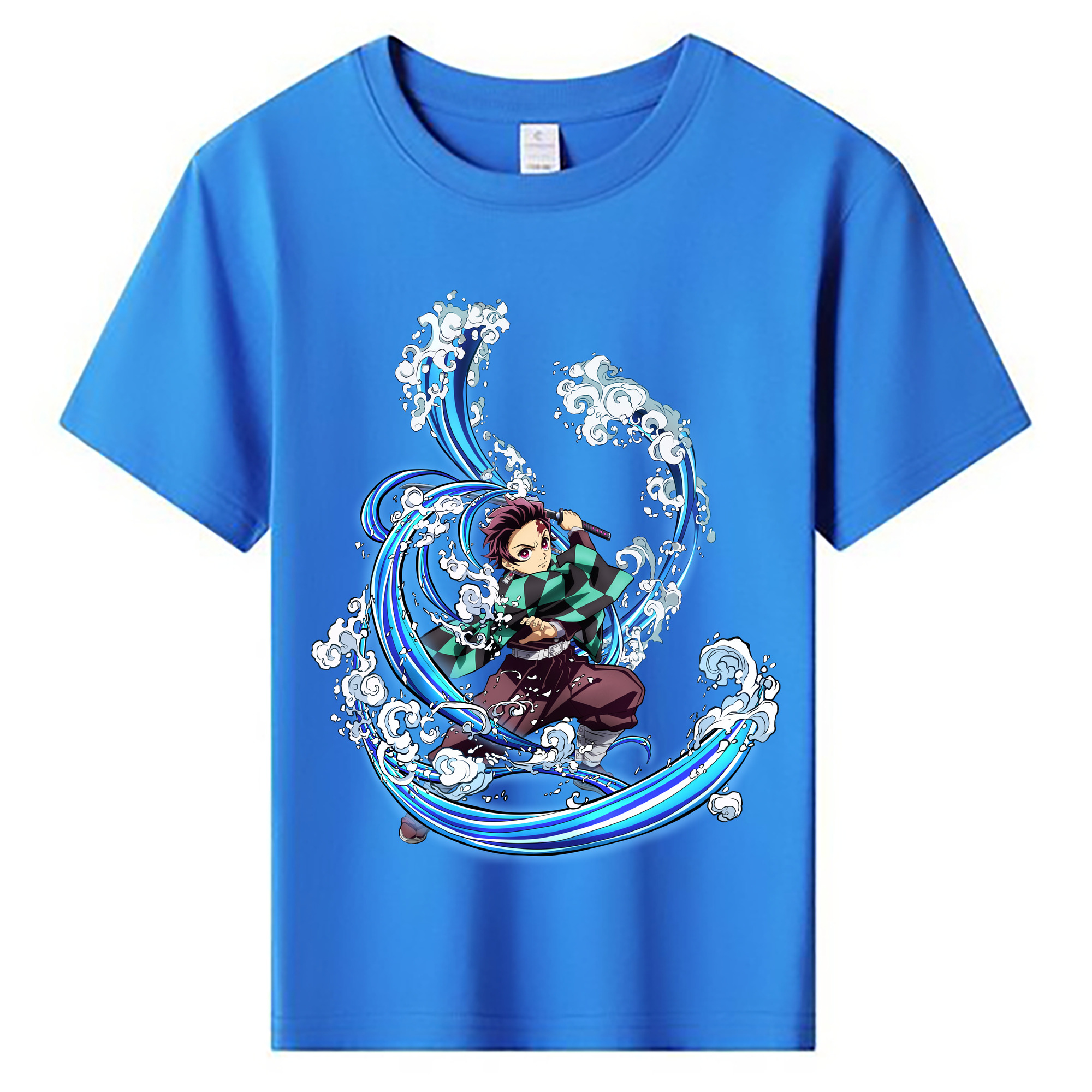 （画像用） 鬼滅の刃 竈門 炭治郎／かまど たんじろう Kamado Tanjirou 綿100％キッズTシャツ（フロントプリント）